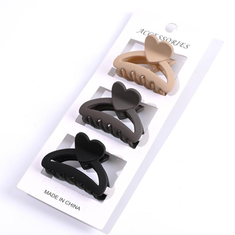 1/3 Pcs Minimalist Heart Hair Claw Clips Medium Size Anti-slip Hair Barrettes for Women Outdoor Dating