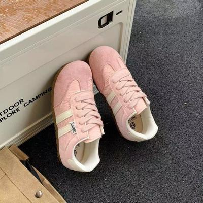 Różowe buty damskie jesień nowe wiosna wszechstronne na cienkiej podeszwie lekkie casualowe sportowe buty deskorolkowe