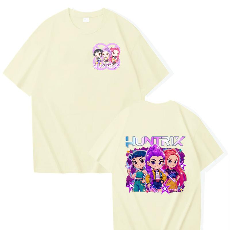 Movie KPop Demon Hunters Rumi Mira Zoey Derpy Tiger Double Sided Print T-shirts Men Women Fashion Casual T Shirt 16 Colors