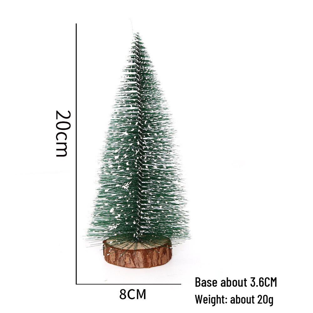 Christmas Mini Green & White Cedar Needle Tree Desktop Ornament