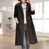 Frauen Frühling Herbst Mit Kapuze Mid-länge Windjacke Zipper Knopfleiste Langarm Taschen Einfarbig Dünne Lange Trenchcoat Streetwear
