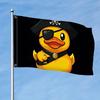 1pc Amusing Pirate Duck Flag Made from 100% Polyester, a Sturdy Outdoor Decoration Suitable for a Farmhouse, Garden, Or Patio, Featuring a Black And Y