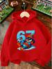 New trendy hooded sweatshirts for boys and girls, featuring a penguin print and a fun, quirky design with the number 67.