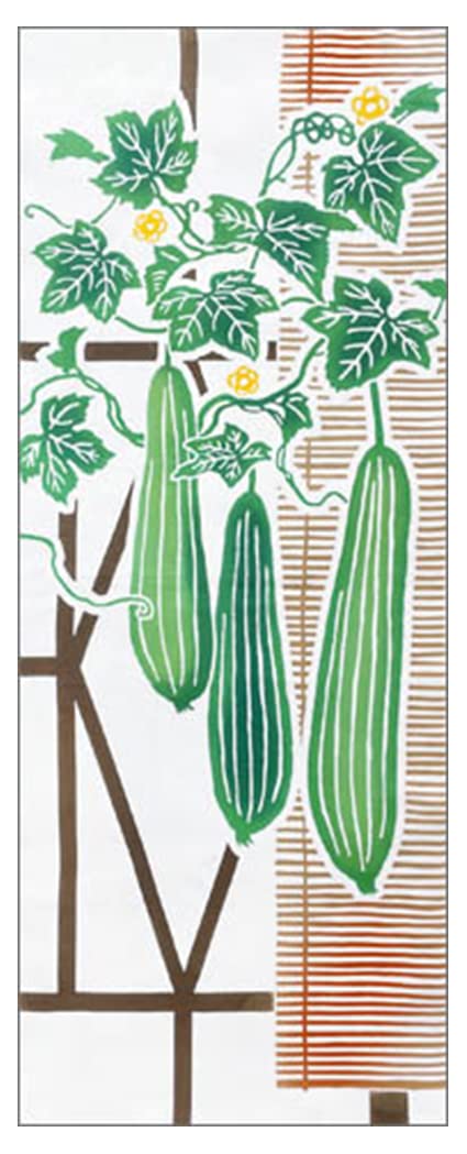 

Tenugui Hand Made in Gourd and Loofah 37 x 90cm [Rinenzome] Towel, Chū-sen (Dyed Print), 100% Cotton, Japan, Four Seasons Design, Approx.