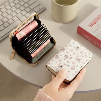 2024 Neue Mode Anti-Demagnetisierung Cartoon Akkordeon Kartenhülle für Damen mit Cross-Border Reißverschluss