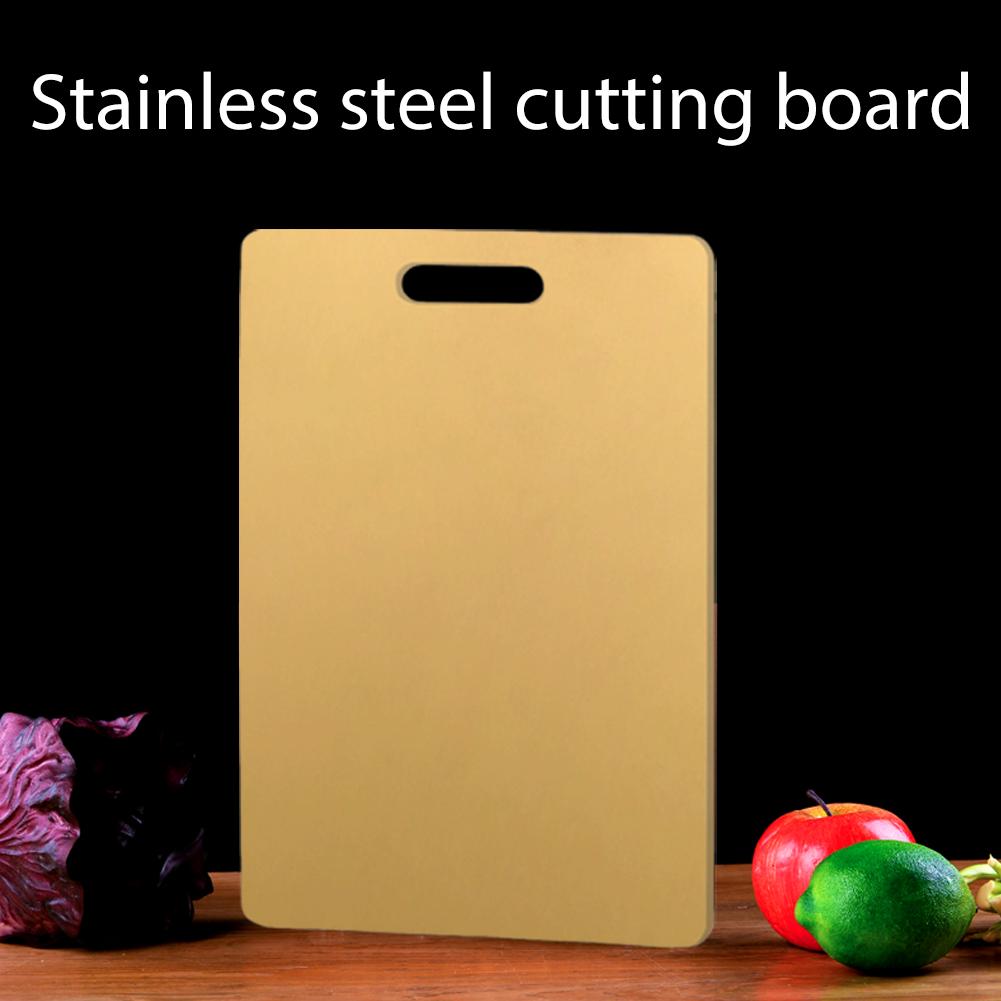 Titanium Cutting Boards for Kitchen Stainless Board 304 Steel Thickened Double Sided Food Grade Portable Fruit Meat Chopping