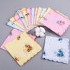 12Pcs Vintage Style Women's Printed Handkerchiefs Sweat Absorbent Breathable Square Hand Towel 28x28cm Lightweight