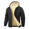 Men's Zip Up Hoodie Jackets Heavyweight Winter Sweatshirt Fleece Sherpa Lined Warm Jacket Outdoor Hooded Windproof Outerwear Coat for Men