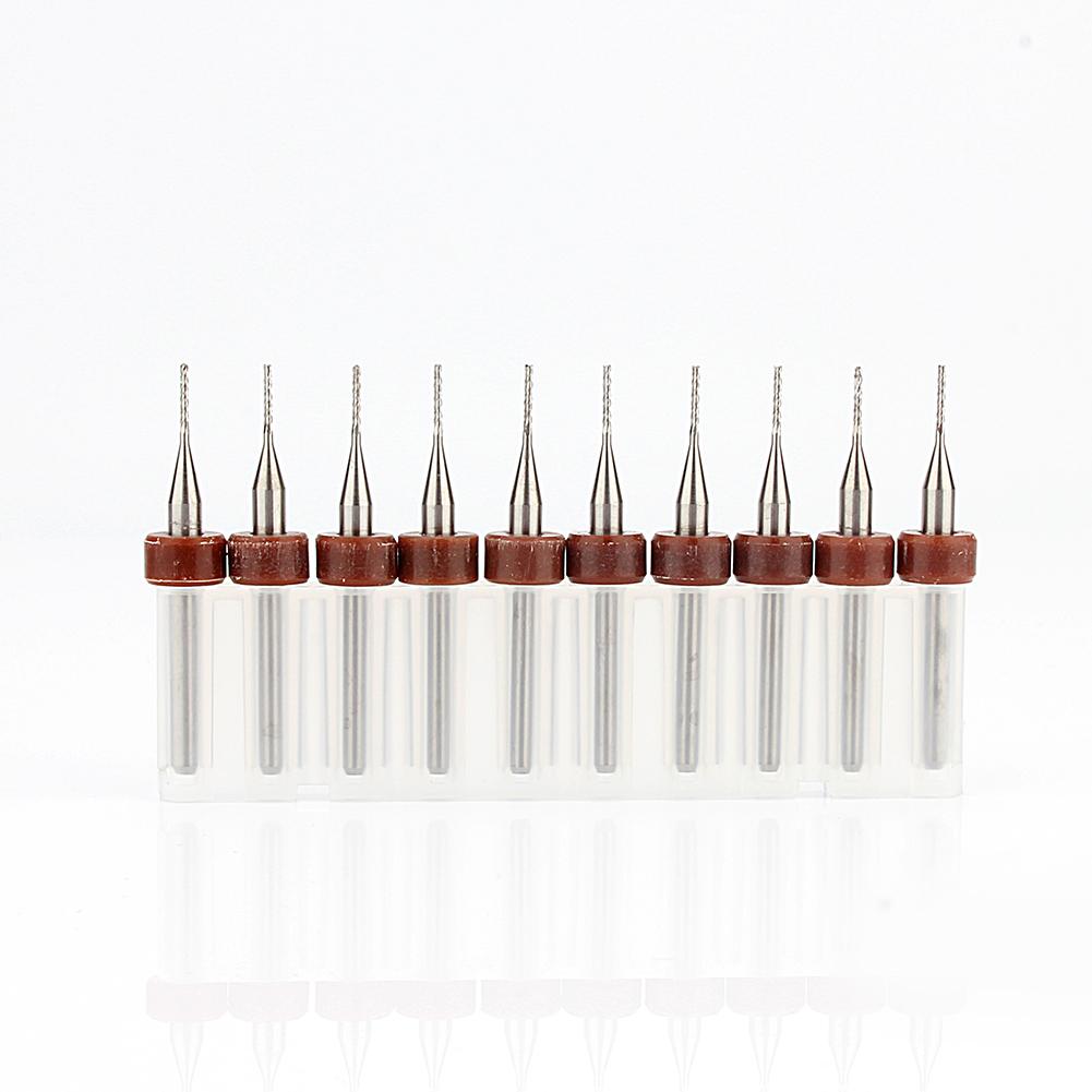 10 Carbide Drill Bits 0.8mm Tungsten Steel Blade CNC PCB Engraving Bit Tool