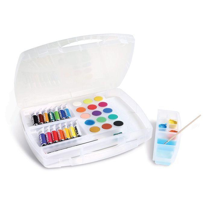 Paint Case - Fantasia - 14 Gouache Tubes 12 Ml - 15 Watercolors Ø 30 Mm - Accessories Included
