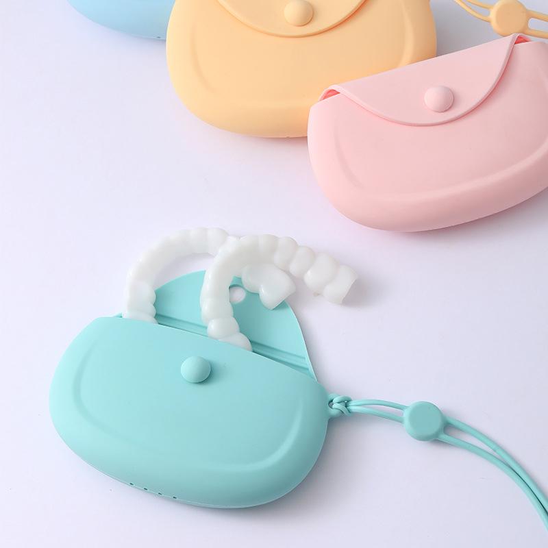 1 buc. Carcasă din silicon pentru proteză dentară Cutie de depozitare pentru retainer Container pentru proteză bucală Carcasă pentru proteză dentară