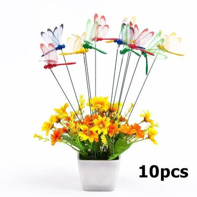 Ensemble de 10 pièces de tiges d'insertion de libellules, décoration de jardinage, Simulation de libellule, décoration de maison, décoration de jardin de fond