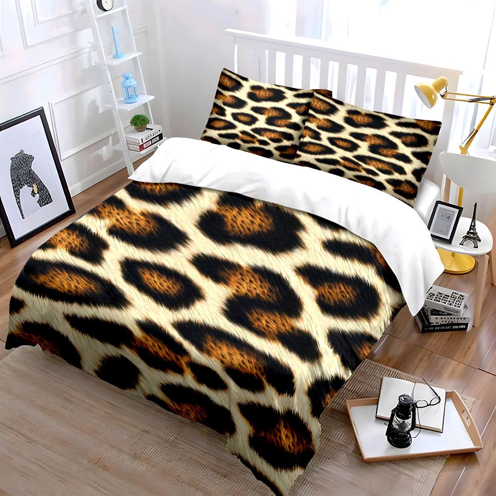 Leopard print spotted pattern. Bedding sets Duvet cover sets Duvet covers Pillowcases(1*Duvet Cover 2*Pillowcases without duvet insert)