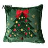 Soft Skin Friendly Cushion Covers Christmas Plush Pillowcase, 3D Embroidered Design Throw Pillow Festive Home Accents for Holiday Cover, Decorative