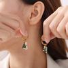 Creative Cartoon Christmas Tree Pendant Earrings, 18K Gold-Plated Stainless Steel