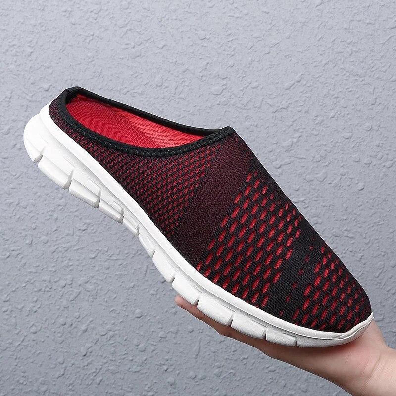 

Летние мужские тапочки, повседневные мягкие удобные полутапочки, мужские сетчатые уличные пляжные полутапочки, мужские сандалии, мужские кроссовки, большой размер