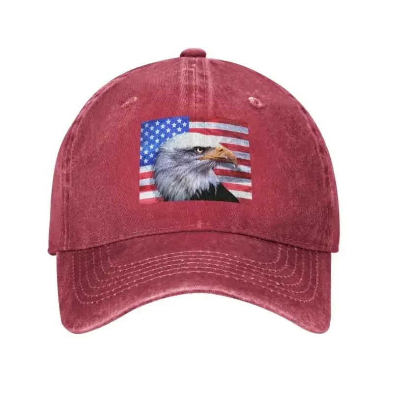 Custom Cotton Patriotic USA Flag Eagle Baseball Cap Unisex Women Adjustable Dad Hat Streetwear Baseball Cap
