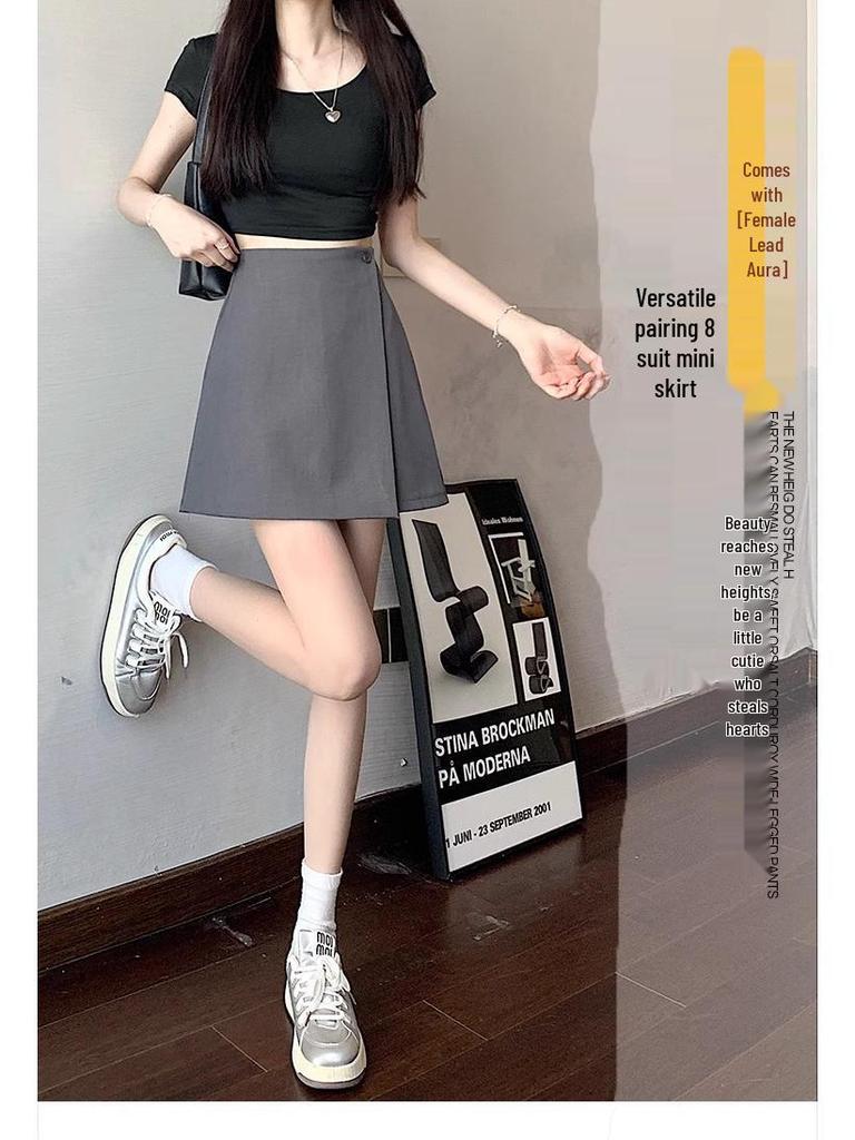 2025 Frühling/Sommer Damen High-Waisted Schlank machender Midi-Rock