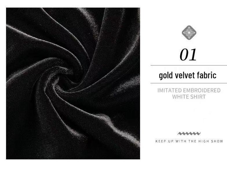 Black Gold Velvet High-Waist Midi Skirt with Slit - Retro Slimming Pencil Style for Autumn/Winter 2025