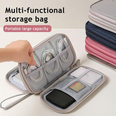 Borsa Portatile Organizzatore Cavi Pochette Portaoggetti Accessori Elettronici Impermeabile Borsa per Cavi per Caricabatterie Power Bank Cavi USB Auricolari Schede SD