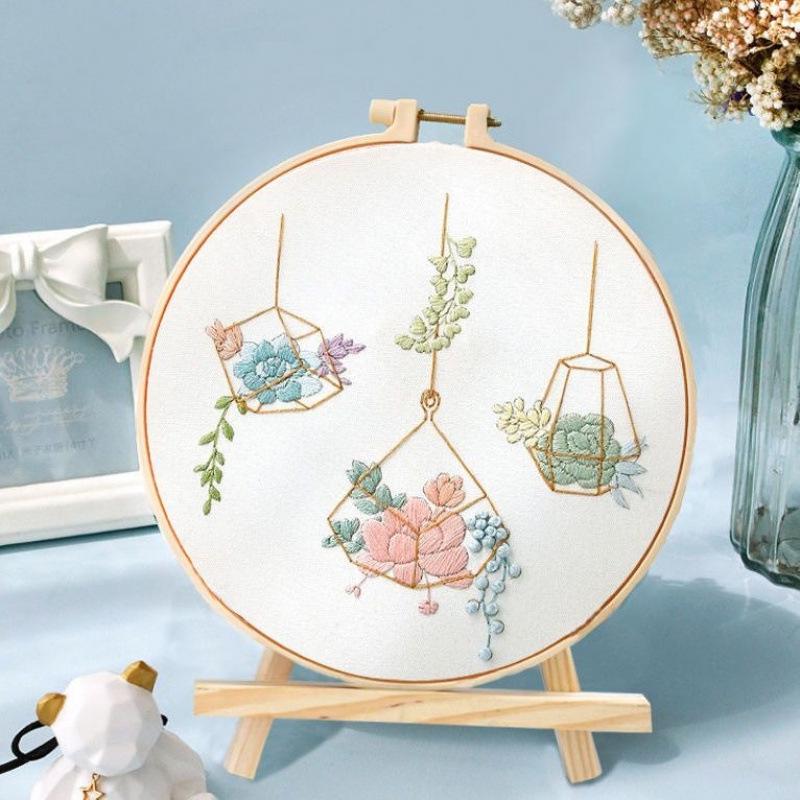 Beginner's Hand Embroidery Kit: Create Su Embroidery, Punch Needle, Ribbon Embroidery, and Cross-Stitch Items.