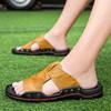 Men's Genuine Leather Sandals for Indoor/Outdoor - Soft Sole, Trendy Spring/Summer Design, Size 5233