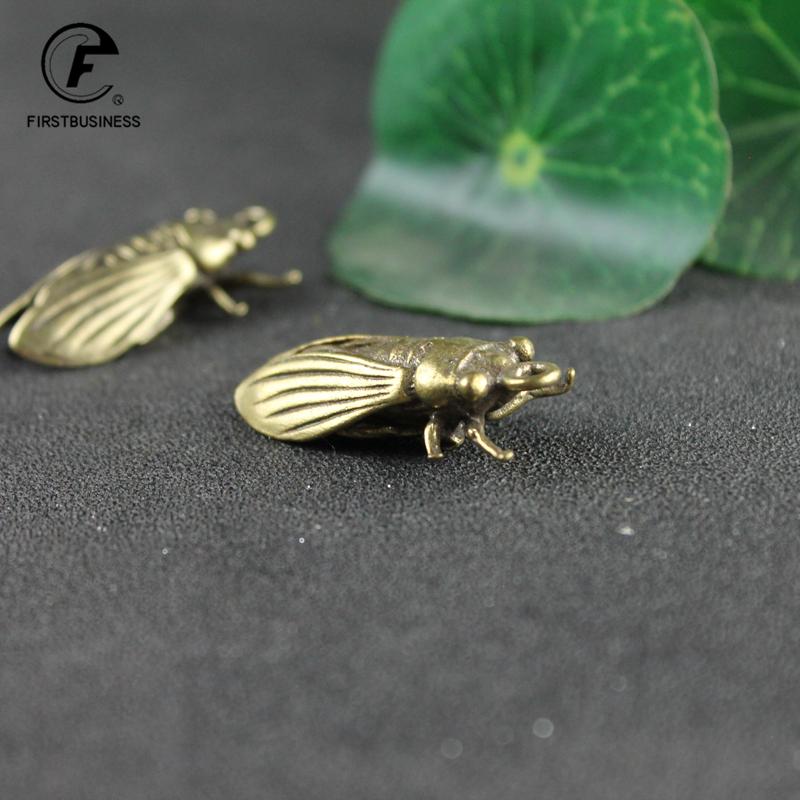Metal Brass Insect Cicada Figurine Miniature Desktop Ornament Study Table Decoration Craft Accessories Retro Small Animal Statue