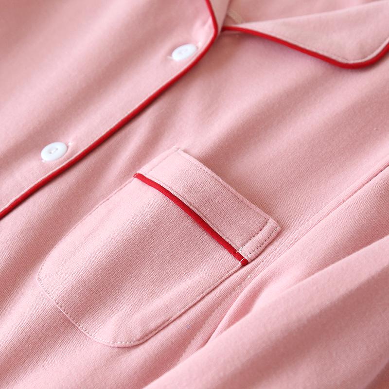 Pure Cotton Knit Maternity Pajama Set - Long Sleeve Nursing Cardigan for Spring & Autumn