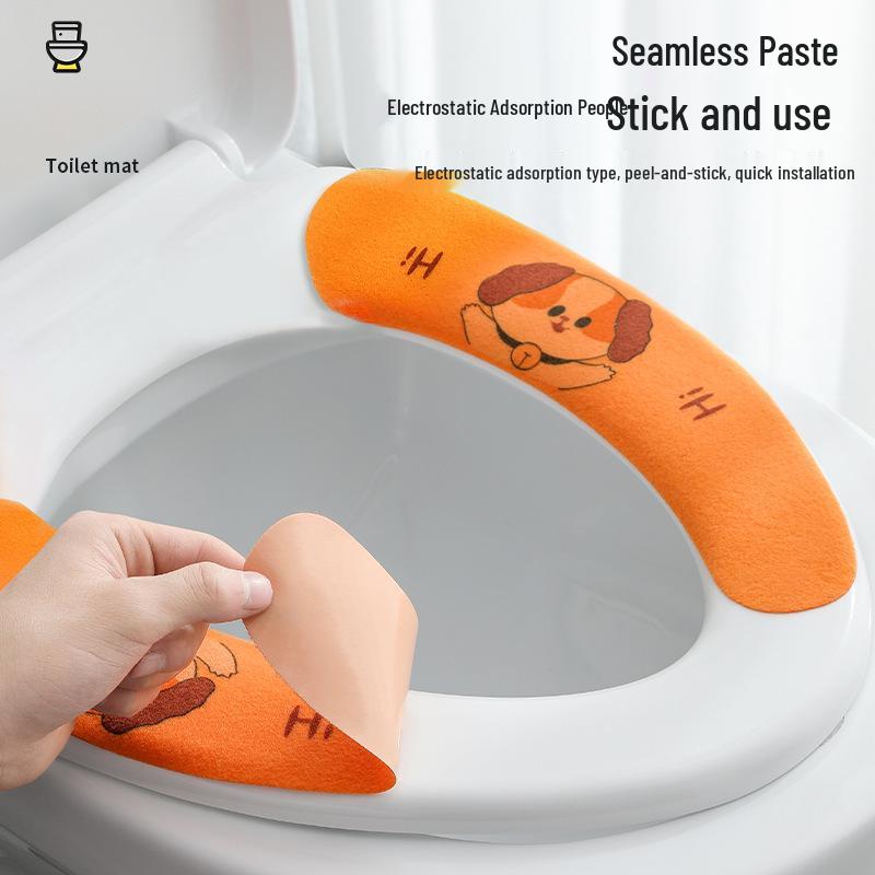 Cartoon Stick-on Washable Toilet Seat Cushion - Universal, Cuttable, Four Seasons Use
