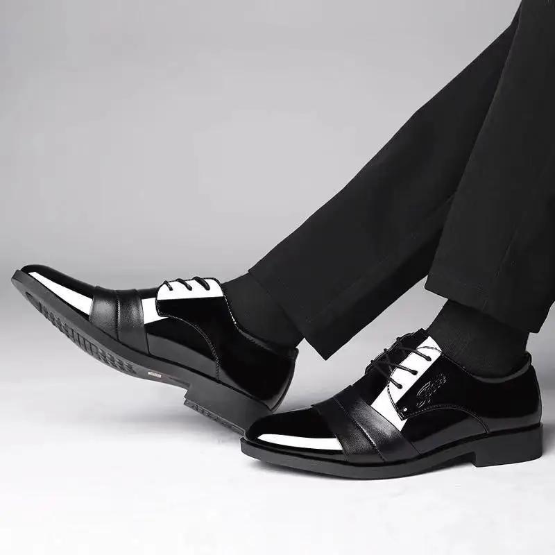 Lace Up Oxfords Shoes Social Shoe Male Business Men's Formal Official Leather Casual Elegant and Classic Footwear Gentleman Suit