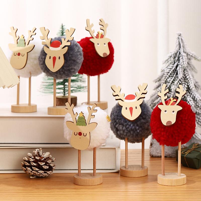 Christmas Decoration Creative Ornaments Elk Old Man Desktop Plush Fawn Decoration Christmas Decoration Scene Layout