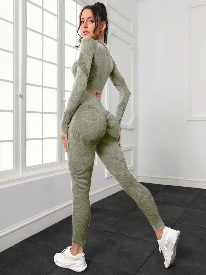 Women's Quick-Dry Seamless Yoga Suit: Peach Hip Fitness Pants & Sports Top Set