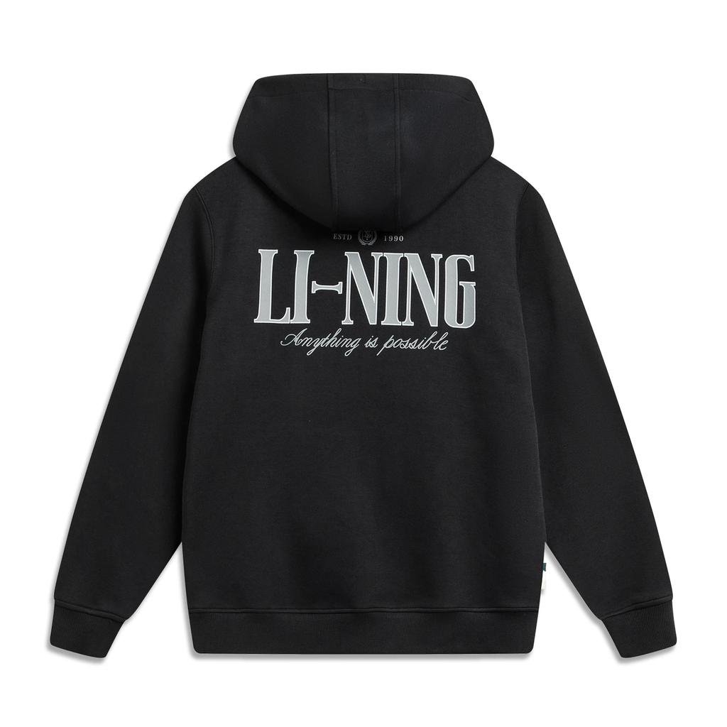 Li Ning Sports Lifestyle Series Back Letter Hoodie Simple Soft Versatile Sweatshirt Men hoodies AWDW129-3