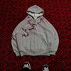 Mens Oversized Hooded Open-Front Sweatshirt With 3D Print Loose Fit Streetwear Casual Top