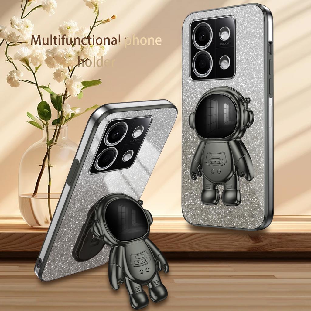 For Xiaomi Redmi Note 13 5G Cover Astronaut Kickstand Glitter Powder Mobile Phone Case