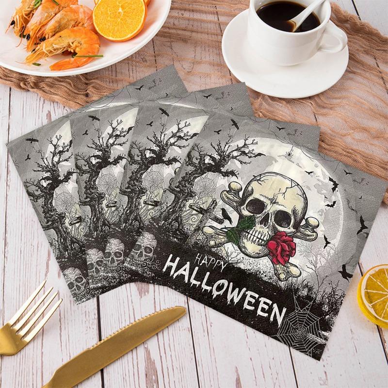 20ks/Pac 33*33cm 2vrstvý jednorázový párty ubrousek halloweenský vzor