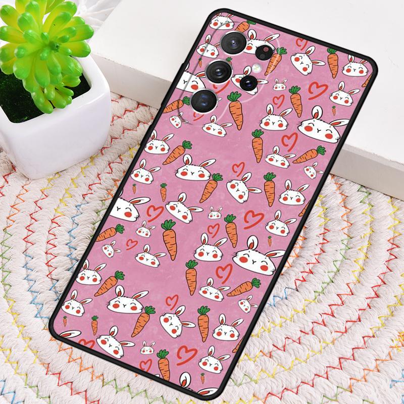 Cute Cartoon Carrot Pattern Phone Case for Samsung Galaxy Note 10 Pro S26 Ultra S23 S24 FE S25 S21 S22 PLUS Shockproof Cove