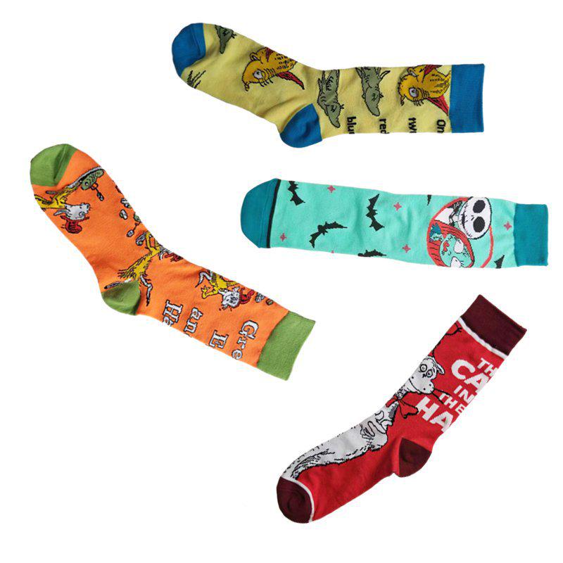 Calzini da Uomo in Cotone Cartoon Animale Natale 2023 - Stile Trendy per Tutte le Stagioni