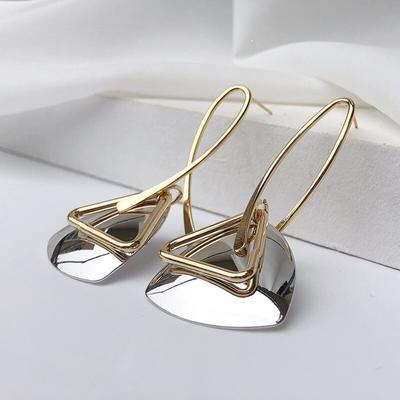 Long Hanging Earrings Triangular Dangle Earrings for Women Simple Personality Retro Fashion Style