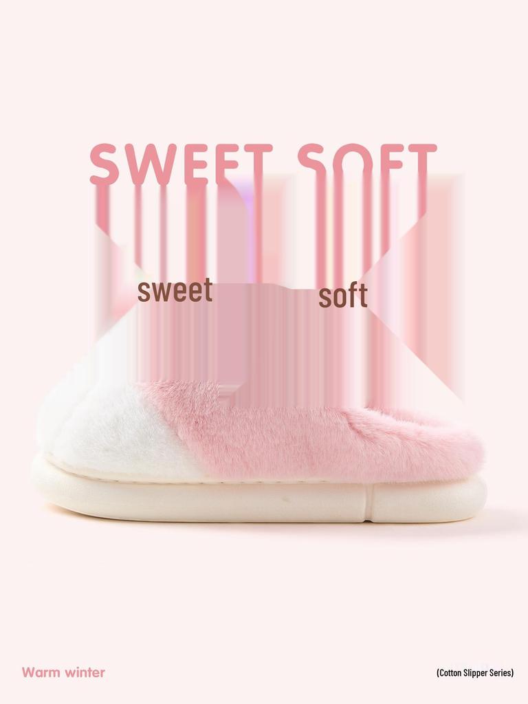 Cat Claw Plush Cotton Slippers - Cozy, Thickened, Furry Indoor Shoes for Couples