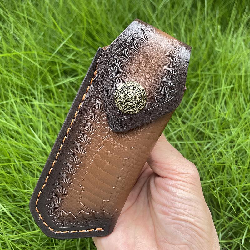 

Другий шар коров ячої шкіри Чохол для ножа Шкіряний футляр Потовщений захисний тримач для ножа Портативний універсальний рукав для ножа для кемпінгу на відкритому повітрі темно-коричневого кольору