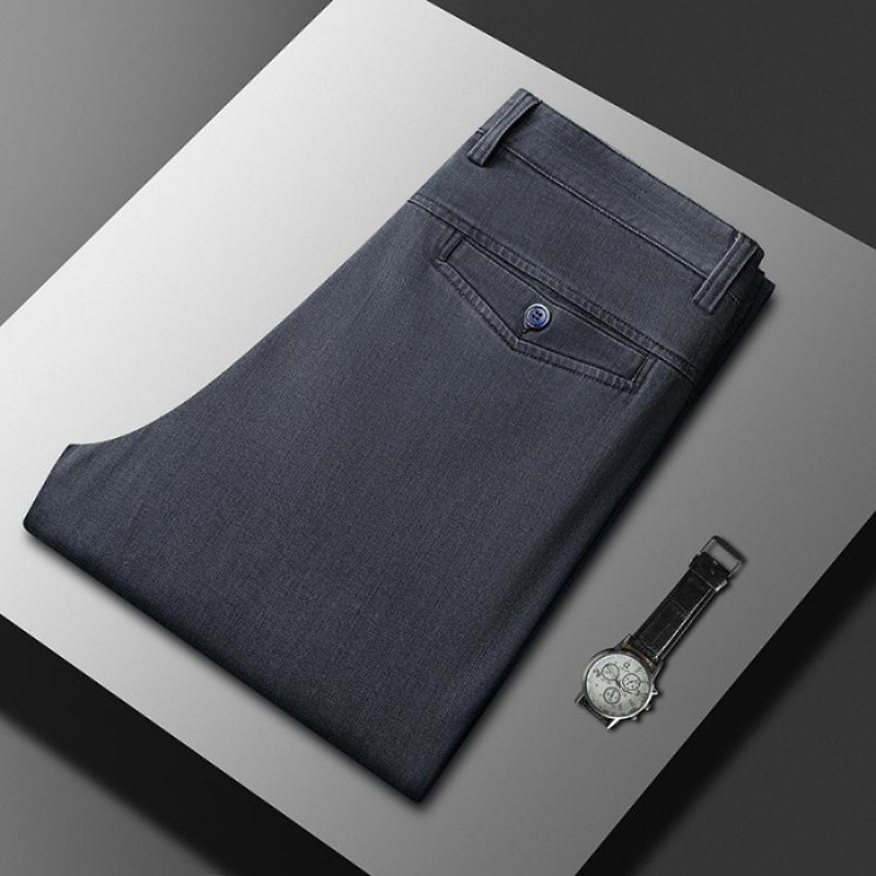 JYL Эластичные новые джинсы широкие прямые длинные мужские брюки на каждый день. 33