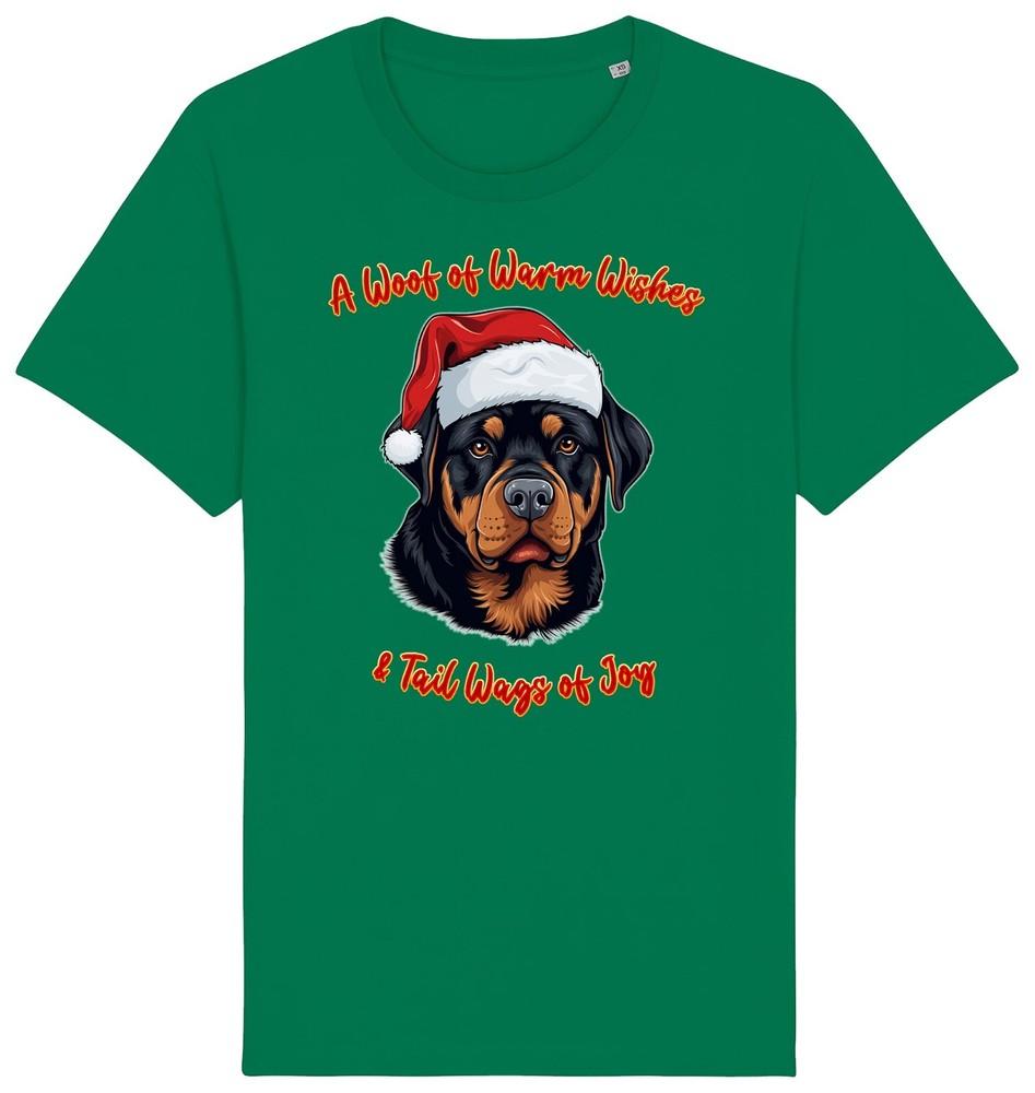

Kids ROTTWEILER Christmas T-Shirt Santa Dog Woof Wishes Dogs Stocking Filler XL