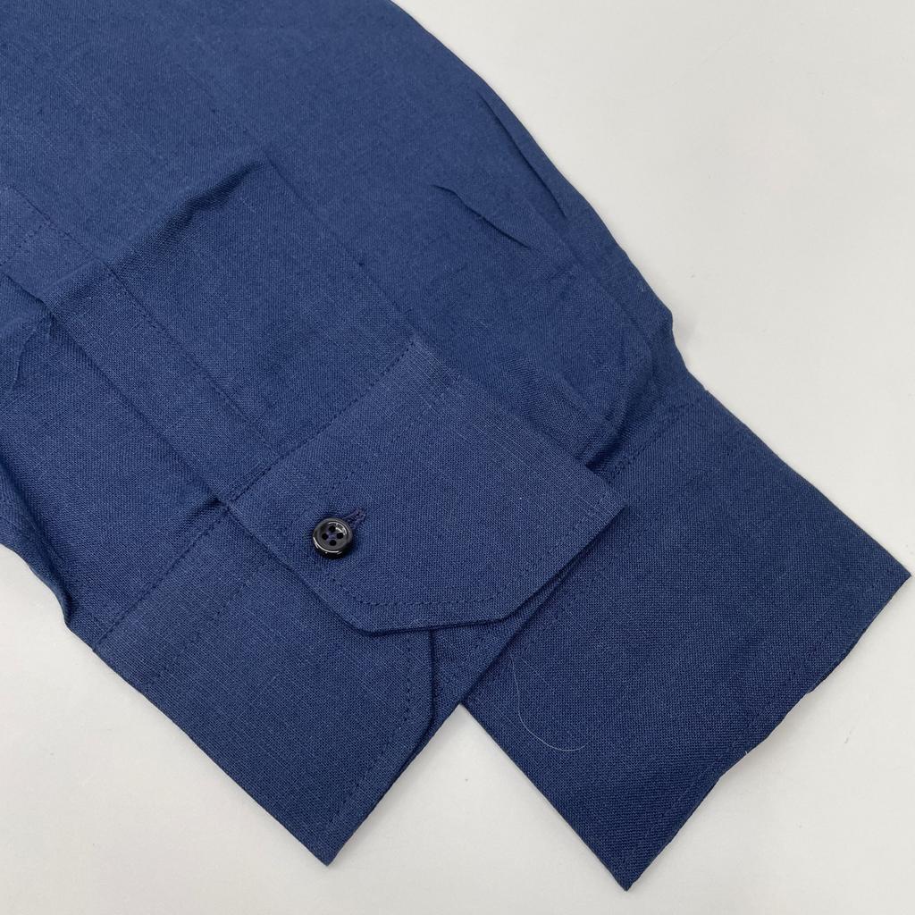 Massimo d'Augusto Navy MAX6 100% Linen One-Piece Button-Down Shirt tops M NavyUsed