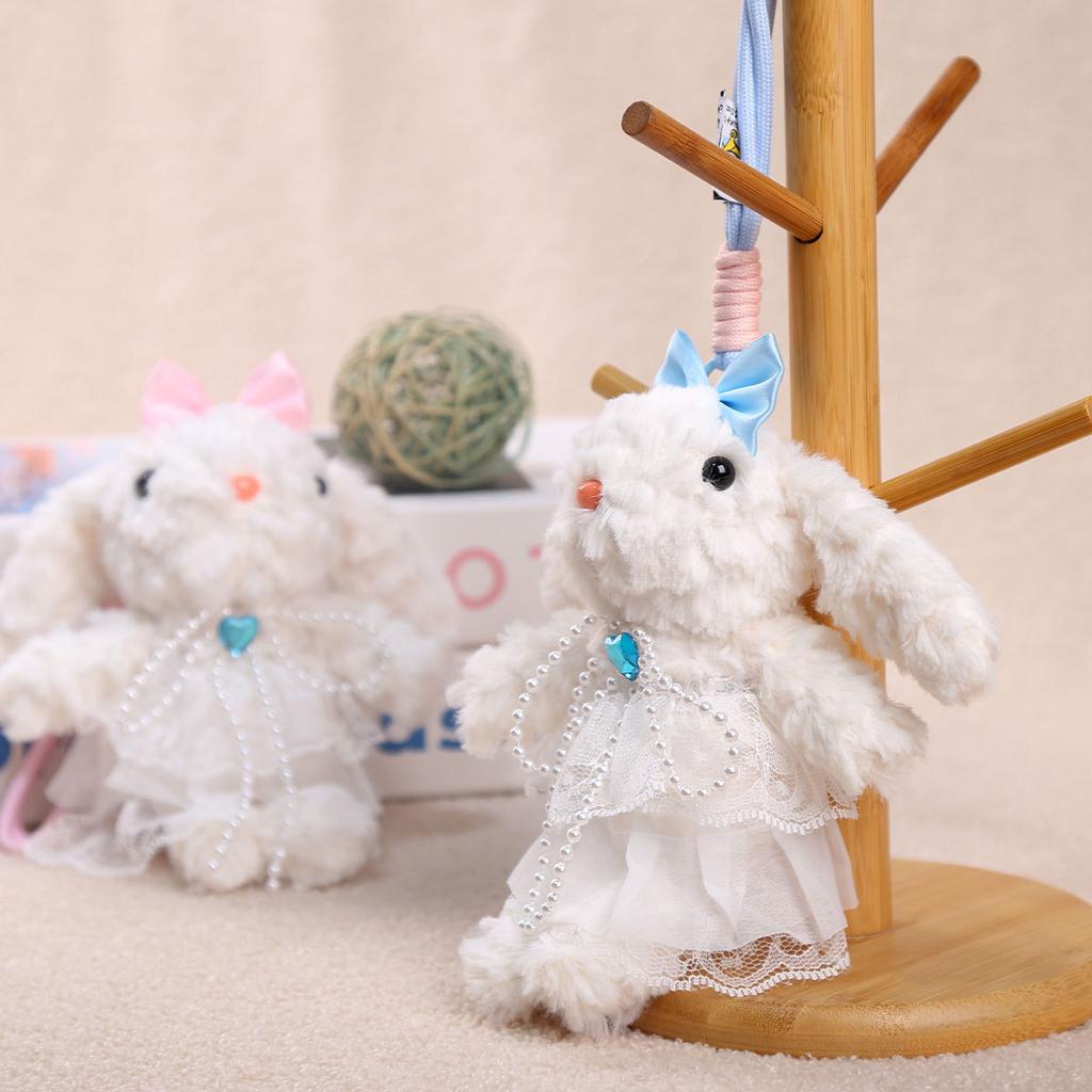 Gauze Skirt Lop Ear Rabbit Pendant Cute Bunny Doll Plush Toy Bag Pendant Girl Gift Keychain