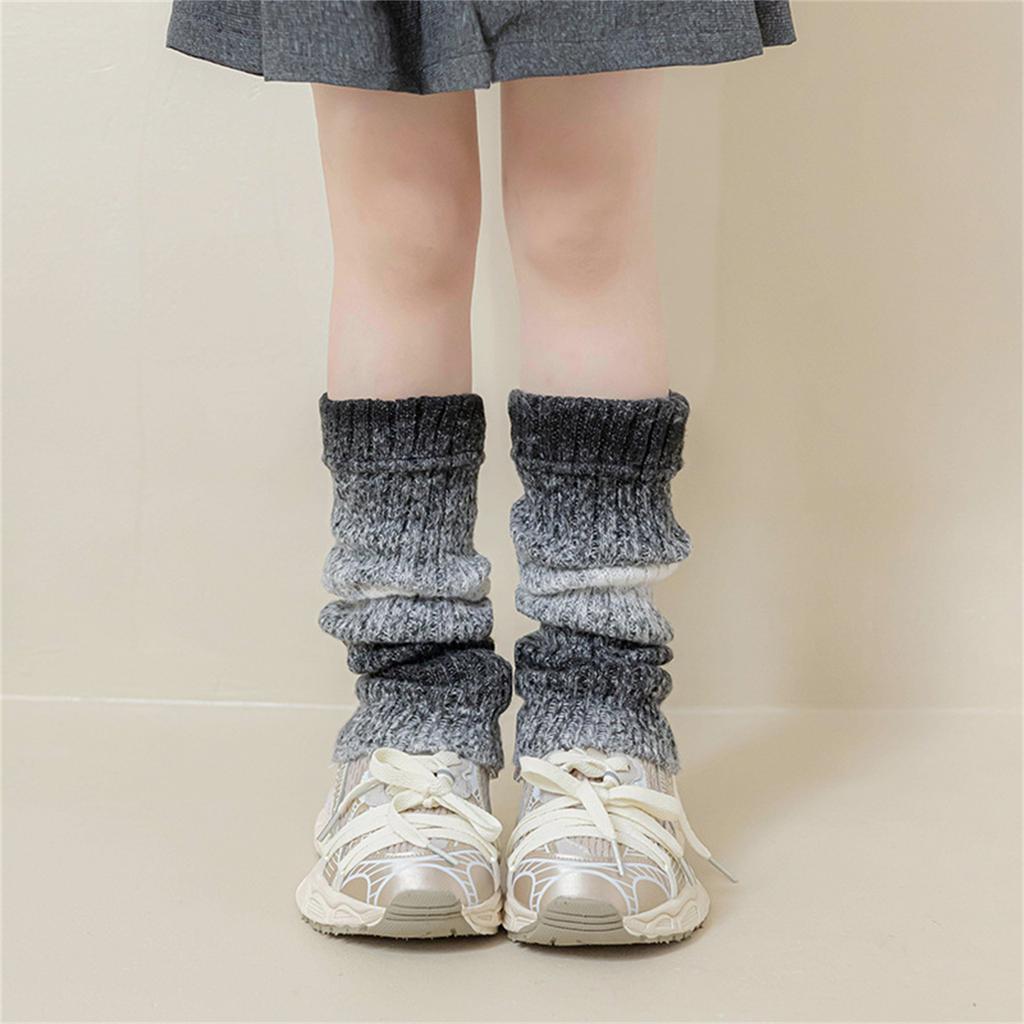 Handgemachte gehäkelte Stulpen Socken mit Farbverlauf für kleines Mädchen Stiefelsocken Atmungsaktiv Warm Leggings Winter Beinschutz