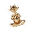 Golden Meditating Frogs Miniature Figurine Handcrafted Resins Art Piece for Living Room Tabletop Bookshelf Decoration