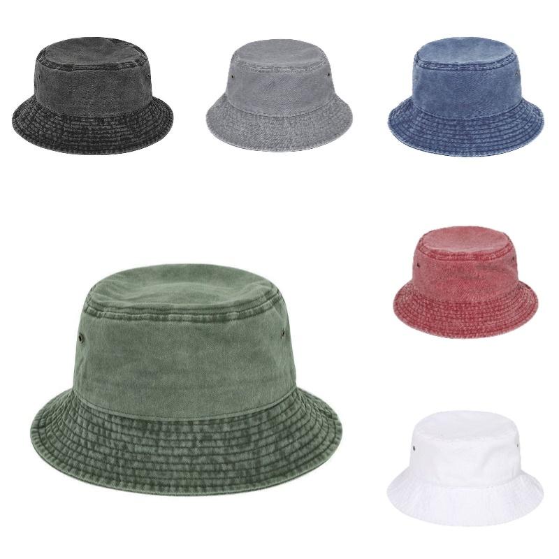 Vintage Cotton Bucket Hat For Men And Women With Large Brim