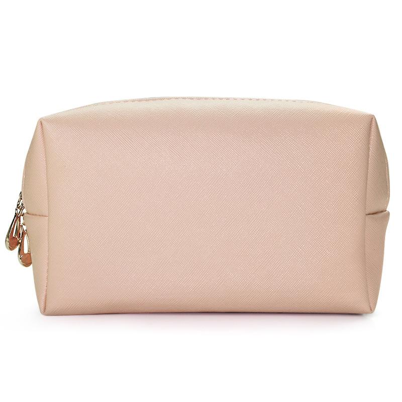 Cosmetic Bag Women Popular Product Pu Hand-Held Portable Square Waterproof Zipper Cute Travel Makeup Skincare Bag