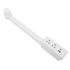 Outlet Extender Stick with 2 AC Outlets USB A Type C Ports 90 Degree Rotating Extendable 17 27in for Nightstands Sofa